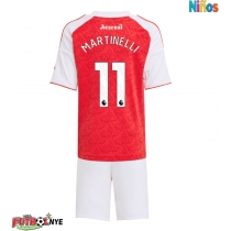 Camiseta Arsenal Gabriel Martinelli #11 Primera Equipación para niños 2025-26 manga corta (+ pantalones cortos)